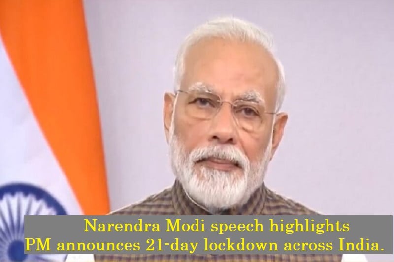 PM announces 21-day lockdown across India.